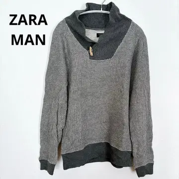 1점 한정판 ZARA MAN 그레이 니트 스웨터 오샤레 심플 남성용