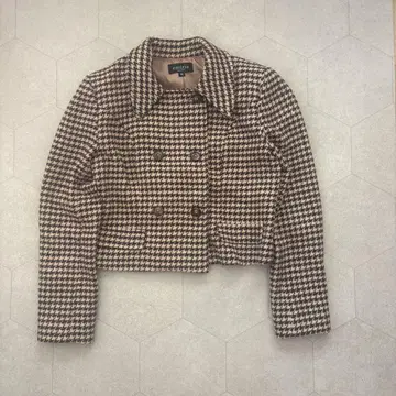 에미리아 체크 무늬 더블 버튼 자켓 M