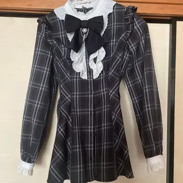 시크릿허니 액세서리 리본 레이스 프릴 셋업 블랙 믹스 정품