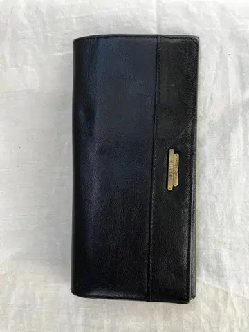 블랙 가죽 장지갑 슬림 디자인