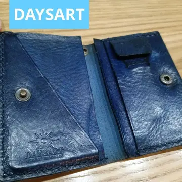 DAYSART 네이비 가죽 접이식 지갑