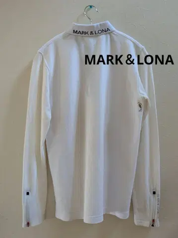 마크앤로나 긴팔 지퍼 피케 셔츠 화이트 M 로고 입은 이소재