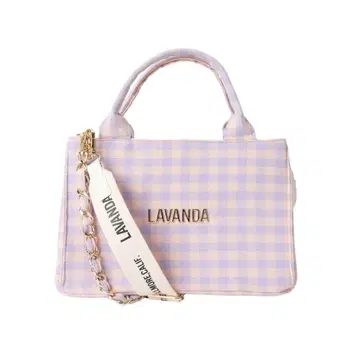 [ 택 포함 미사용 새상품 ] LAVANDA 우노 미사코 깅엄 체크 백