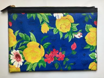 MCM 가죽 클러치백 보태니컬 무늬