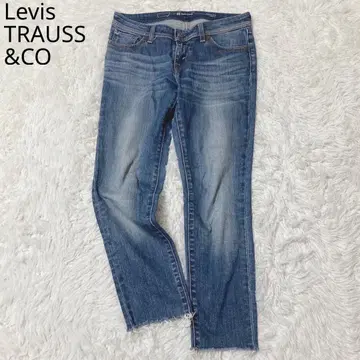 리바이스 청바지 스트레이트 프린지 캐주얼 W26 L3 인디고