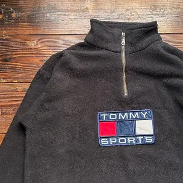 잉글랜드제 타미 스포츠 하프 지퍼 플리스 필피거 y2k