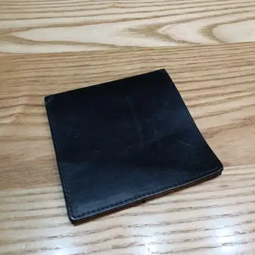 abrAsus 블랙 가죽 접이식 지갑