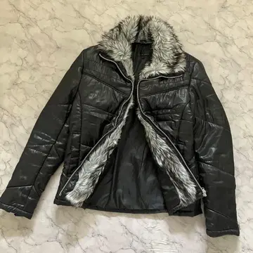 y2k 라이더 퍼 다운 재킷 시크 스타일 헤이세이 갸루