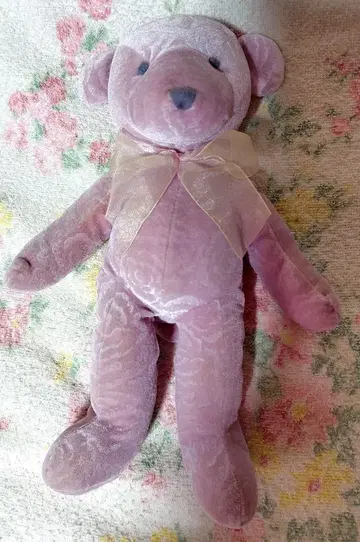 장미 패턴 테디베어 봉제 인형