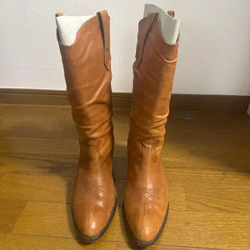 브라운 가죽 웨스턴 부츠