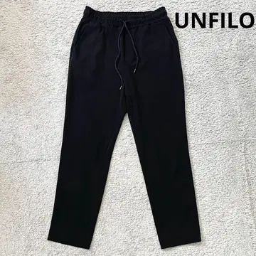 UNFILO 조젯 저지 스틱 팬츠 블랙 드로스트 블랙