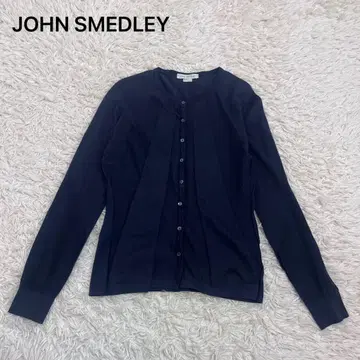 존스메들리 사이즈 M 크루넥 가디건 코튼 네이비