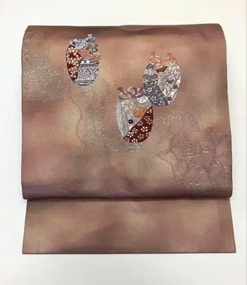 나고야 오비 순수 실크 플라티나박 중고