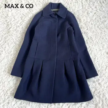 새상품급 맥스앤코 울 롱 코트 네이비 38 플레어
