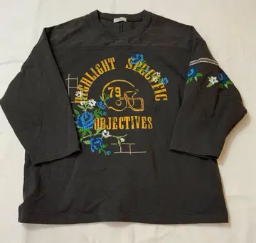 Freada 프리다 크로스 스티치 풋볼 T셔츠 7부 소매 F