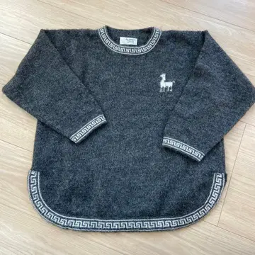 ALPACA HOUSE 짙은 그레이 스웨터 모 100%