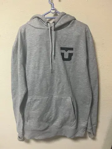 UNION 그레이 후드 부착 후드티 L 발수