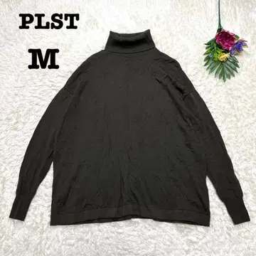 플라스테 얇은 소재 터틀넥 니트 오버 사이즈 루즈핏 울 100 M