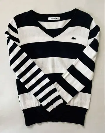 LACOSTE 랜덤 보더 긴팔 니트