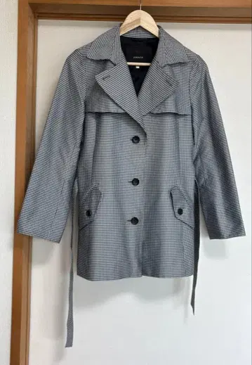 AMACA 트렌치코트 M 하운드투스 체크 패턴