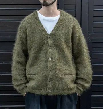 새상품 완판템 A.R.P. 모헤어 가디건 olive 올리브