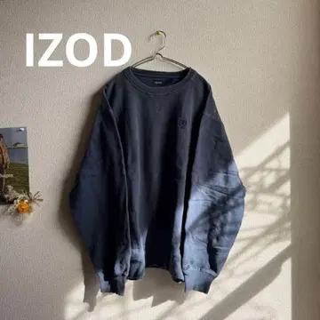 아이조트 네이비 트레이닝복 자수 로고 맨투맨 오버 사이즈