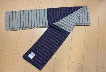 아크릴 스트라이프 머플러 그레이 네이비