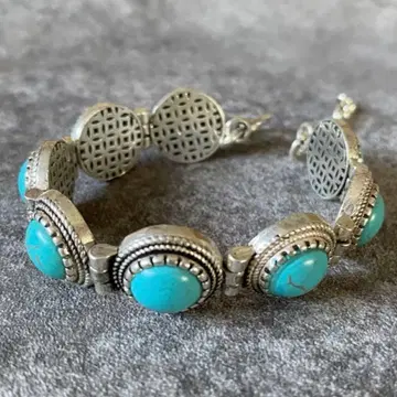 멕시칸 주얼리 실버 925 팔찌 터콰이즈 빈티지