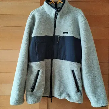 플리스 자켓 그레이/블랙