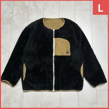 CHUMS 플리스 자켓 블랙/베이지 L 리버서블