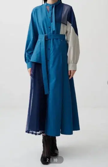 유나이티드 도쿄 콘트라 플리츠 셔츠 원피스