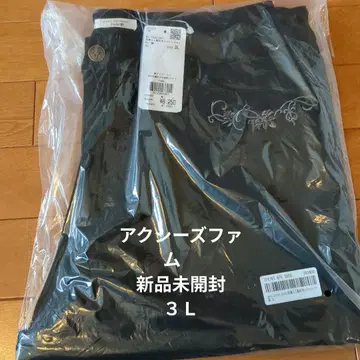 엑시즈팜 새상품 자수 장식 속기모 스트레치 팬츠 블랙 3L