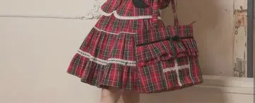 미사용 새상품 아이노 에리 콜라보 스커트 4L 빨간색 체크