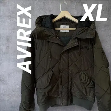 AVIREX 올리브 그린 다운 자켓 카키 XL 밀리터리