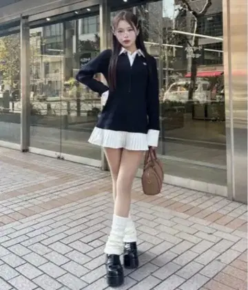 [ Nono 기획 ] 도킹 플리츠 미니 원피스