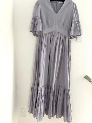 MARIHA 라벤더 플레어 슬리브 맥시 드레스