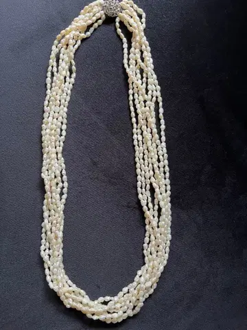 양귀비 펄 롱 8연 목걸이