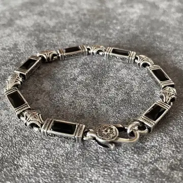 멕시칸 주얼리 실버 925 오닉스풍 팔찌 블랙 2way