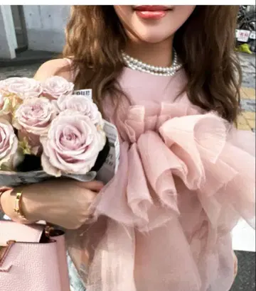 셰리에 BLOOM 오르간디 탑 핑크