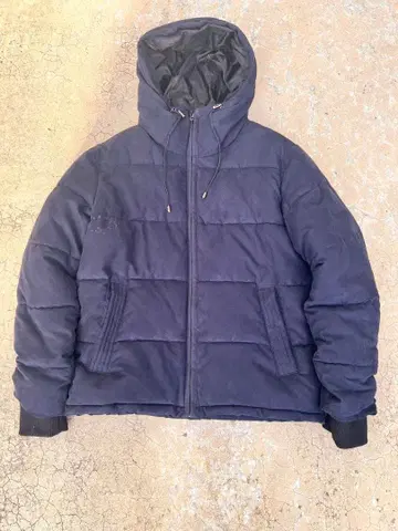 Louis Chavlon 00s 후드 부착 다운 자켓 M 네이비