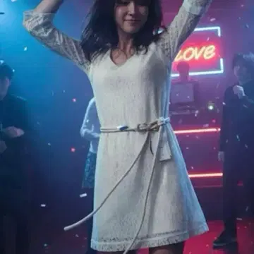 프렌치 커넥션 아이보리 레이스 V넥 원피스