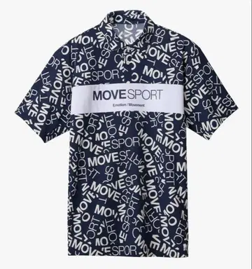 무브스포츠 데상트 피케 셔츠 반팔 미니 사슴 무늬 올 패턴 그래픽