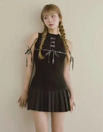 Darich 도킹 레이스업 미니 원피스 BLK 블랙