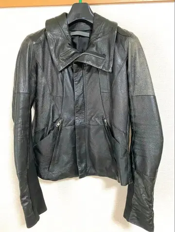 EKAM 블랙 양가죽 가죽 자켓 프론트 지퍼