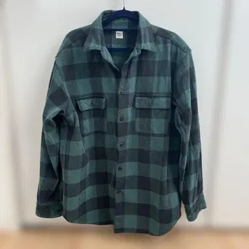 플란넬 셔츠 블랙과 그린 체크 무늬 론 헤르만