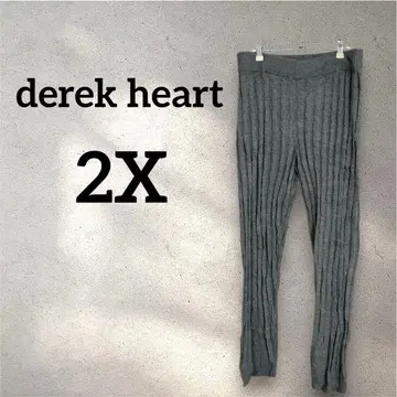 derek heart [ 2X ] 리브 편직 팬츠 그레이