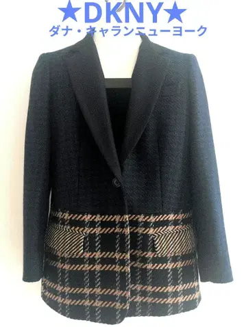 오늘의 특별 가격 [ DKNY ] 다크 네이비 테일러드 자켓 체크 무늬