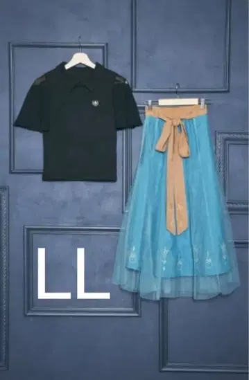 시마무라 치하루 엘사 안나 티셔츠 스커트 상하의 셋업 LL