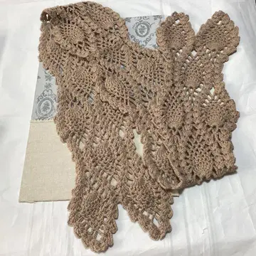 파인애플 짜임 울 스톨 짙은 그레이 레이스풍 스톨 파인애플 짜임 머플러