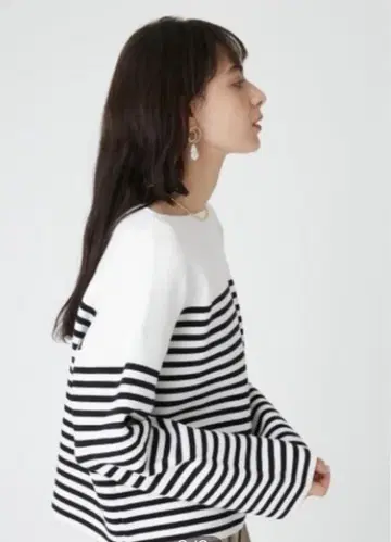 Mila Owen 보더 밀라노 리브 니트 풀오버